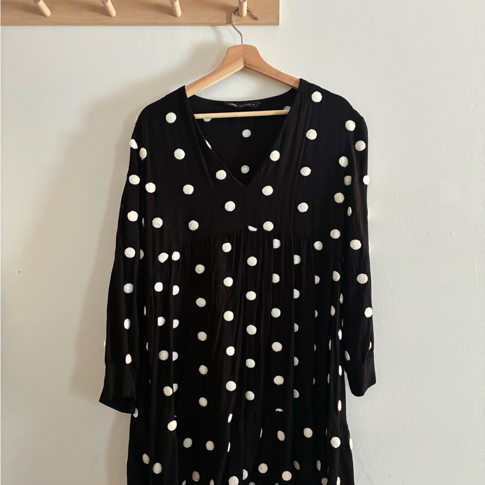 Zara Black Dress with White Dots